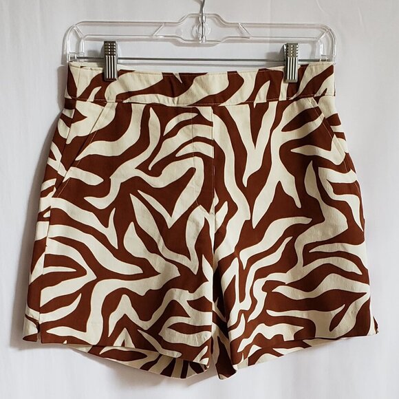 Spanx - Brown and Tan Animal Print Shorts. Size XS - Picture 1 of 7